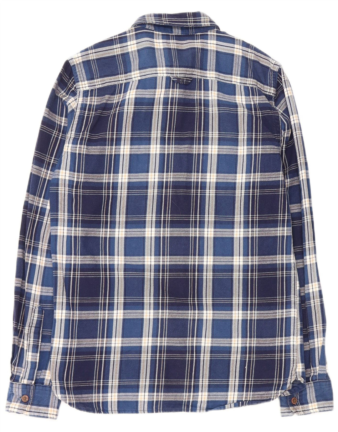 Camisa masculina de flanela SUPERDRY pequeno algodão xadrez azul