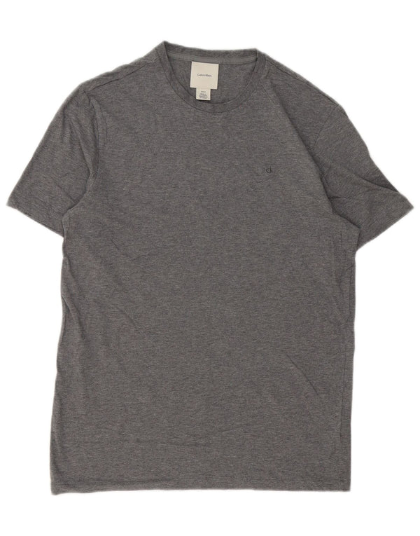 Calvin Klein Camiseta masculina top pequeno algodão cinza