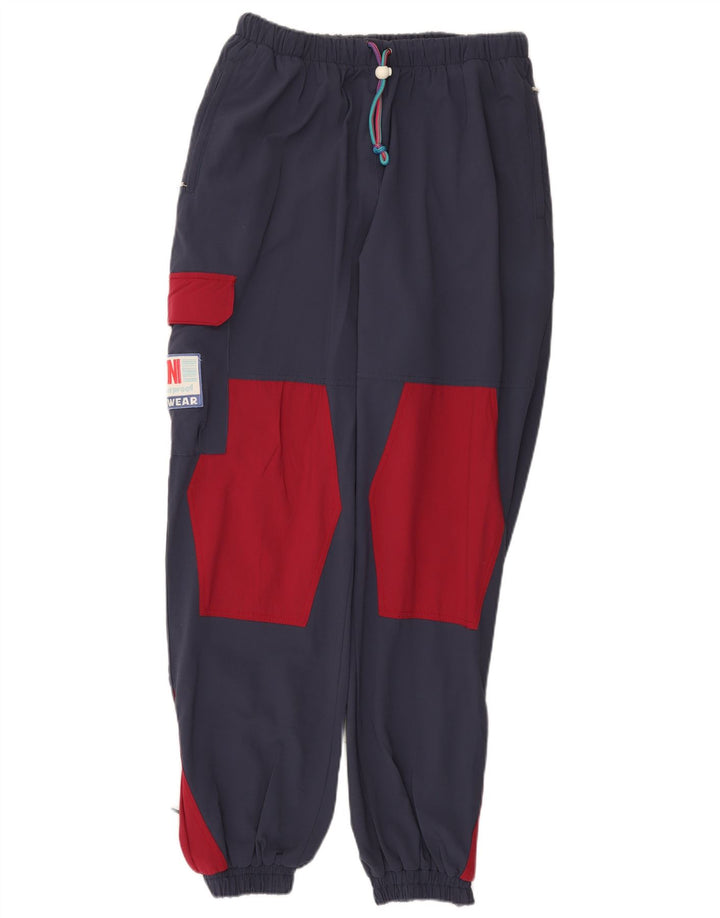 Calça de treino masculina vintage Joggers IT 48 médio azul marinho colorblock