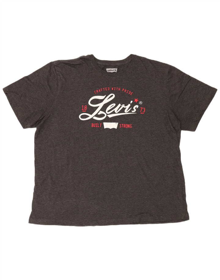 Camiseta gráfica masculina Levi's Top 2XL algodão cinza