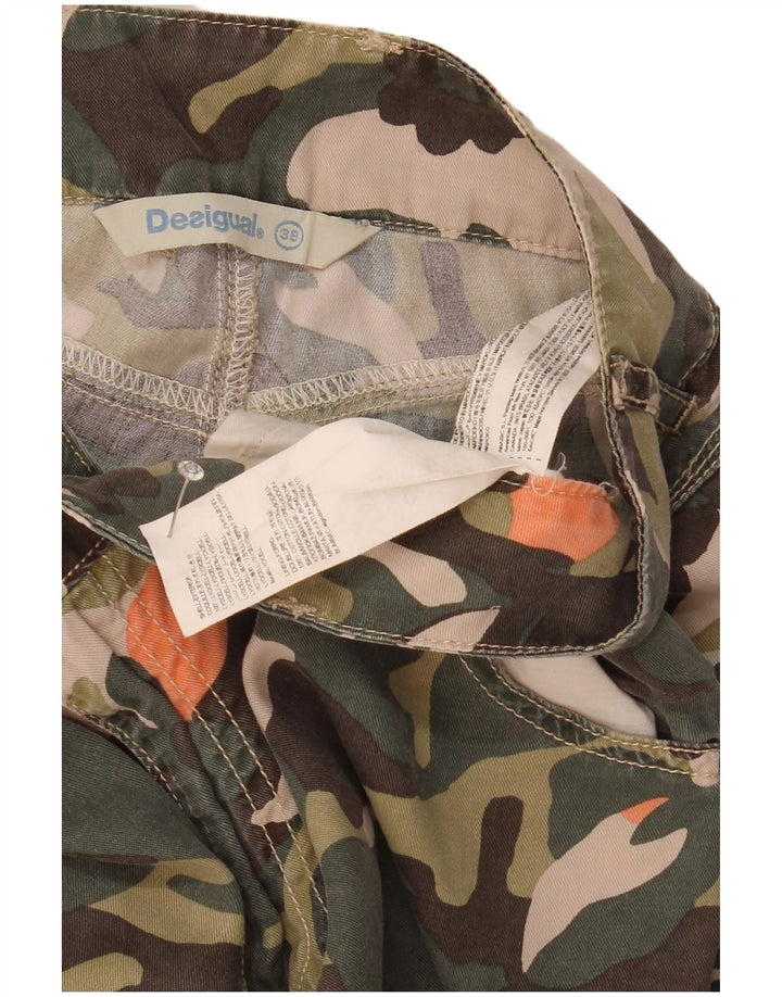 Calça Cargo Feminina Desigual EU 38 Médio W29 L29 Camuflagem Verde