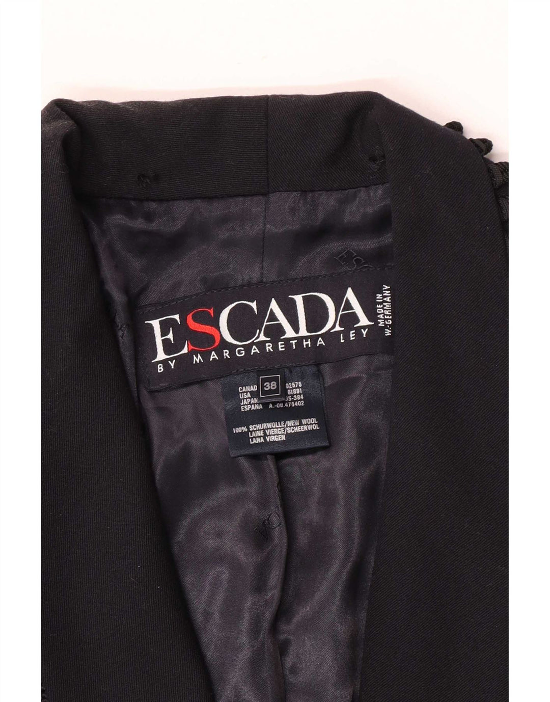 Escada Womens by Margaretha Ley Blazer Jacket EU 38 Medium Navy Blue