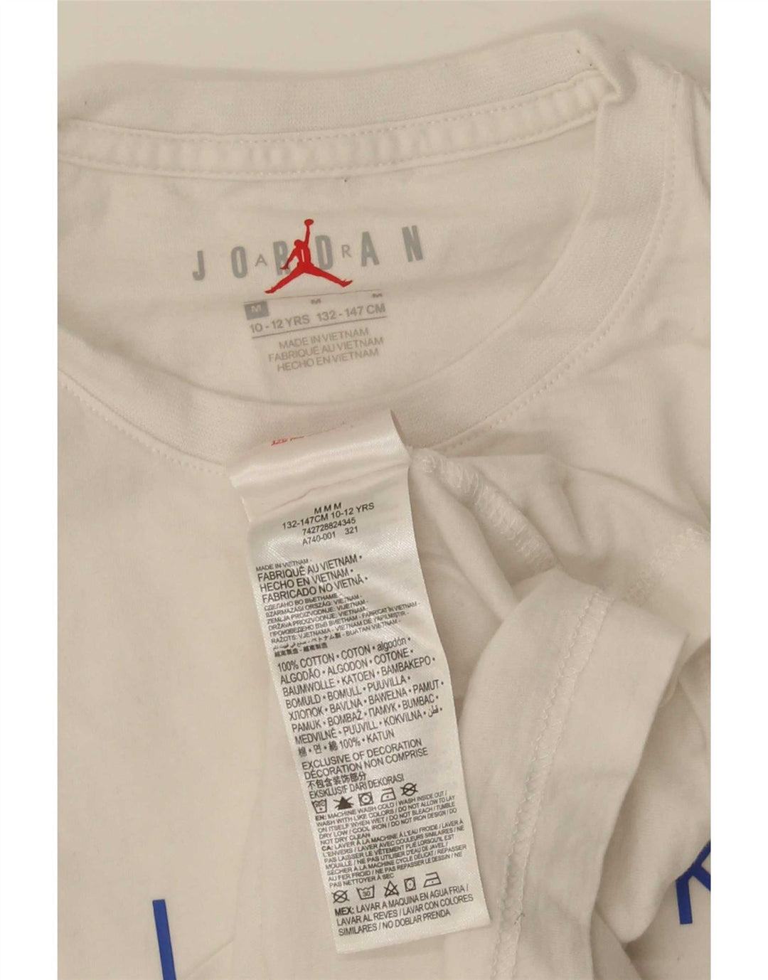 Camiseta Jordan Boys Regular Graphic Top 10-11 Anos Algodão Branco