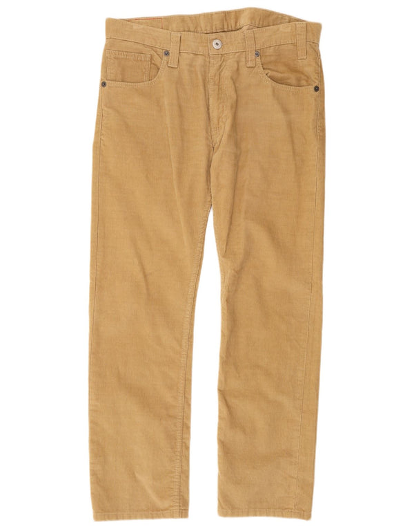Calça masculina Levi's 504 reta de veludo W36 L32 algodão bege