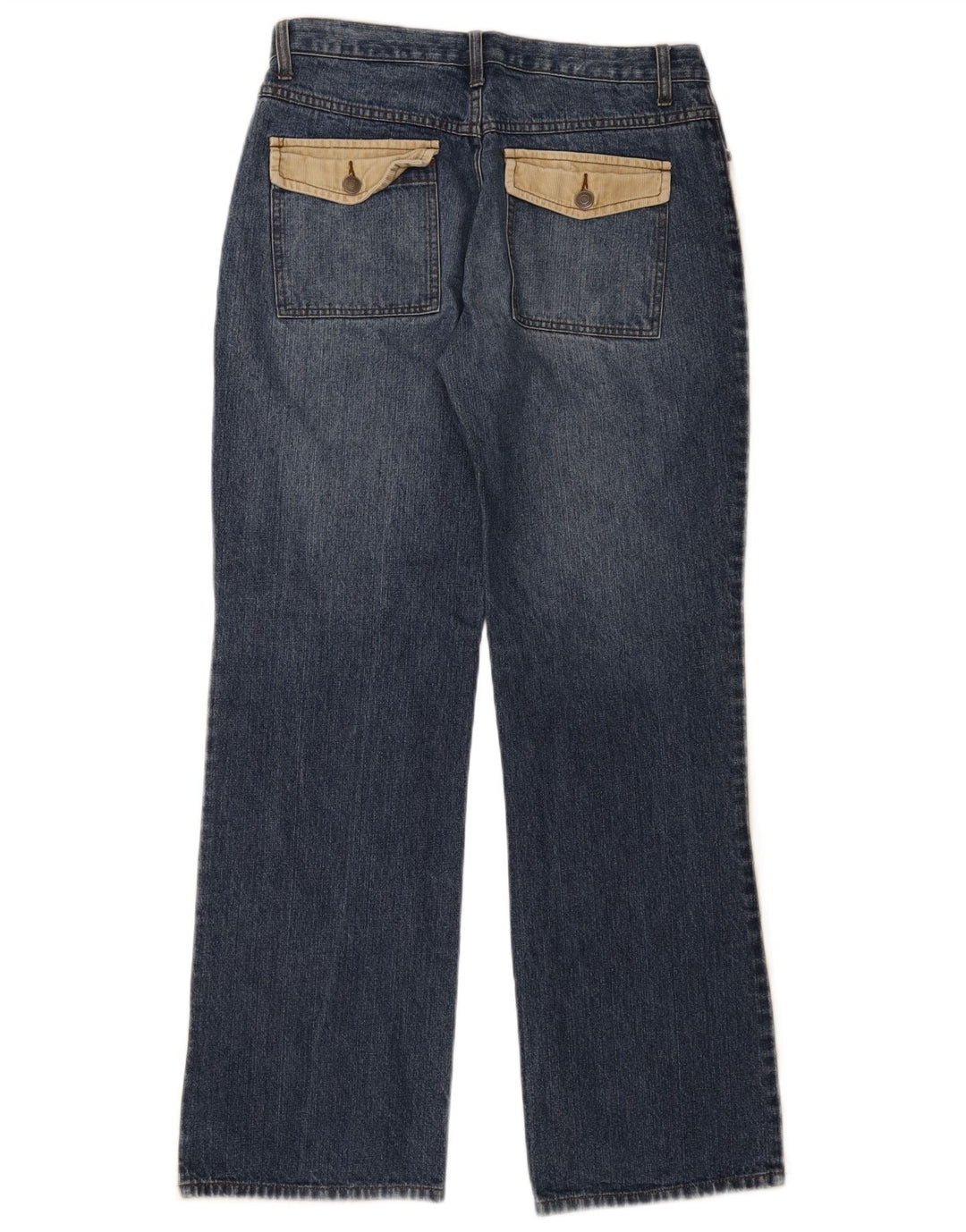 Identic Mens Bootcut Jeans W33 L34 Bege Colourblock Algodão