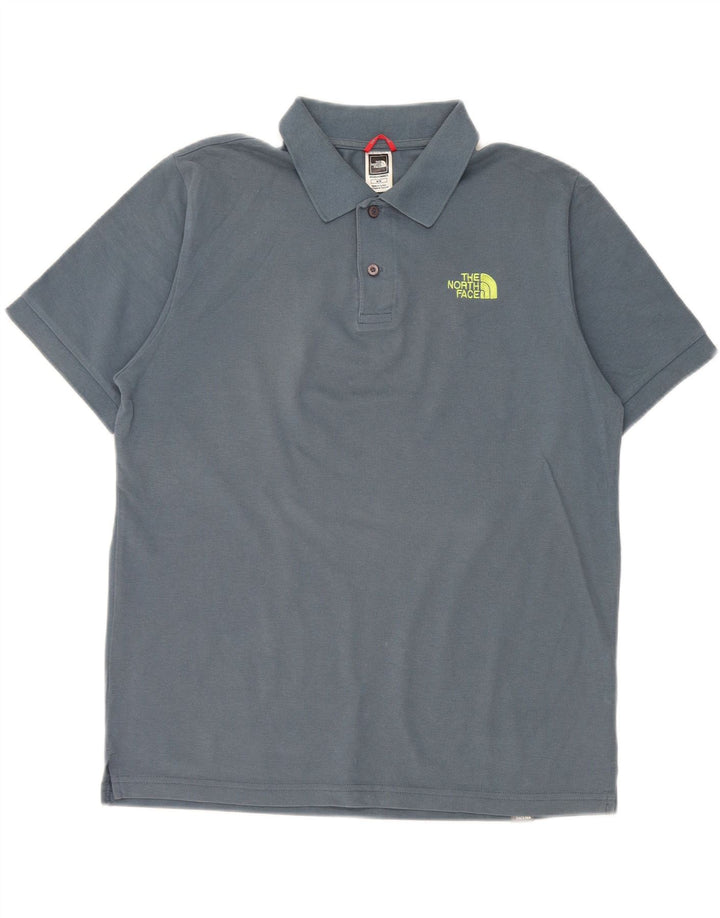 Camisa polo masculina The North Face algodão azul médio