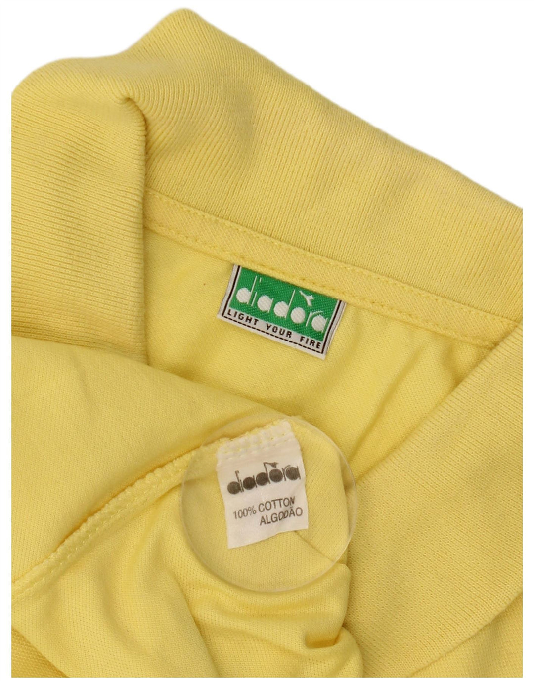 Camisa polo masculina Diadora médio algodão amarelo