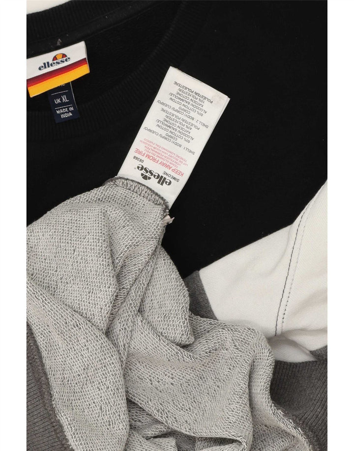 Ellesse moletom masculino jumper XL cinza colorblock algodão