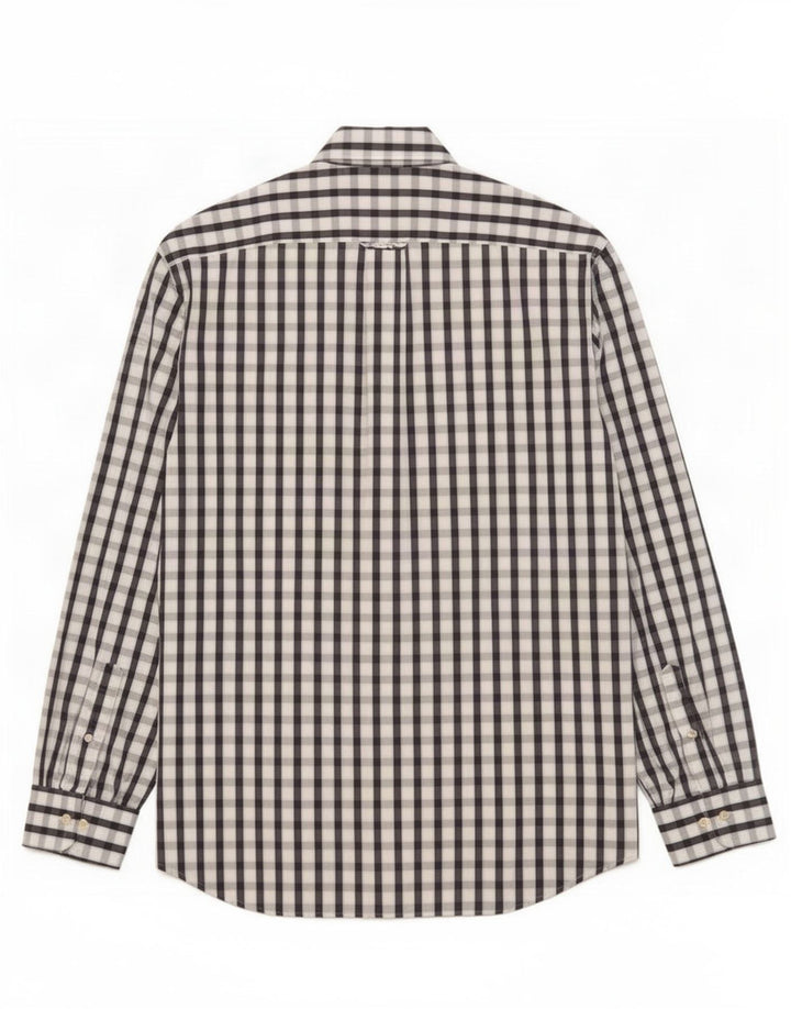 Camisa masculina Gant de algodão xadrez médio branco