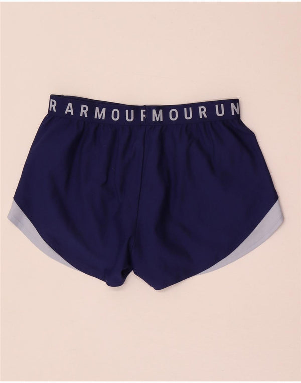 Shorts esportivos gráficos femininos Under Armour UK 14 médio azul esportivo
