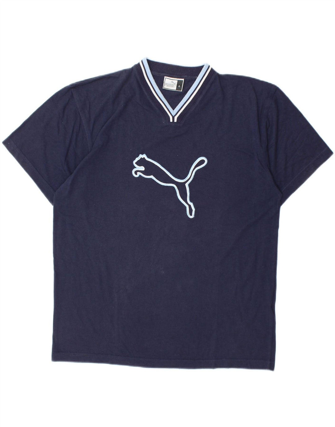 Camiseta masculina gráfica PUMA grande algodão azul marinho