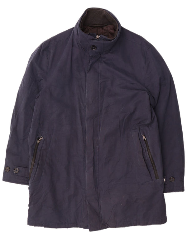Casaco corta-vento masculino Marks & Spencer Reino Unido 38 algodão azul marinho médio