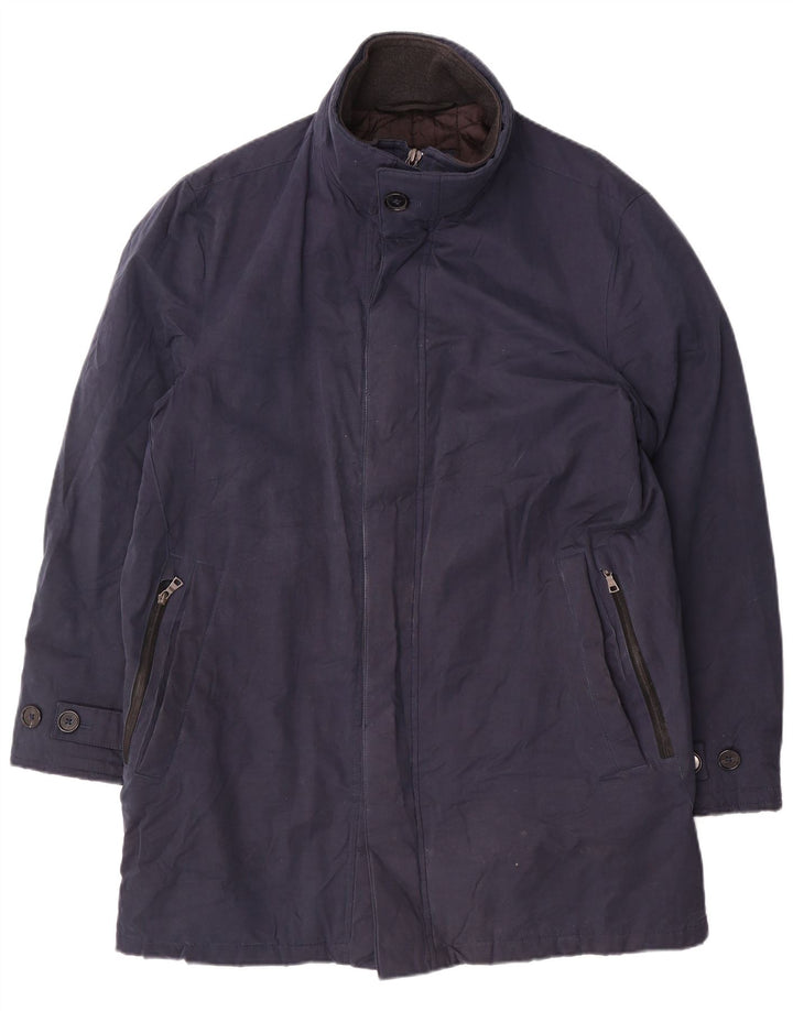 Casaco corta-vento masculino Marks & Spencer Reino Unido 38 algodão azul marinho médio