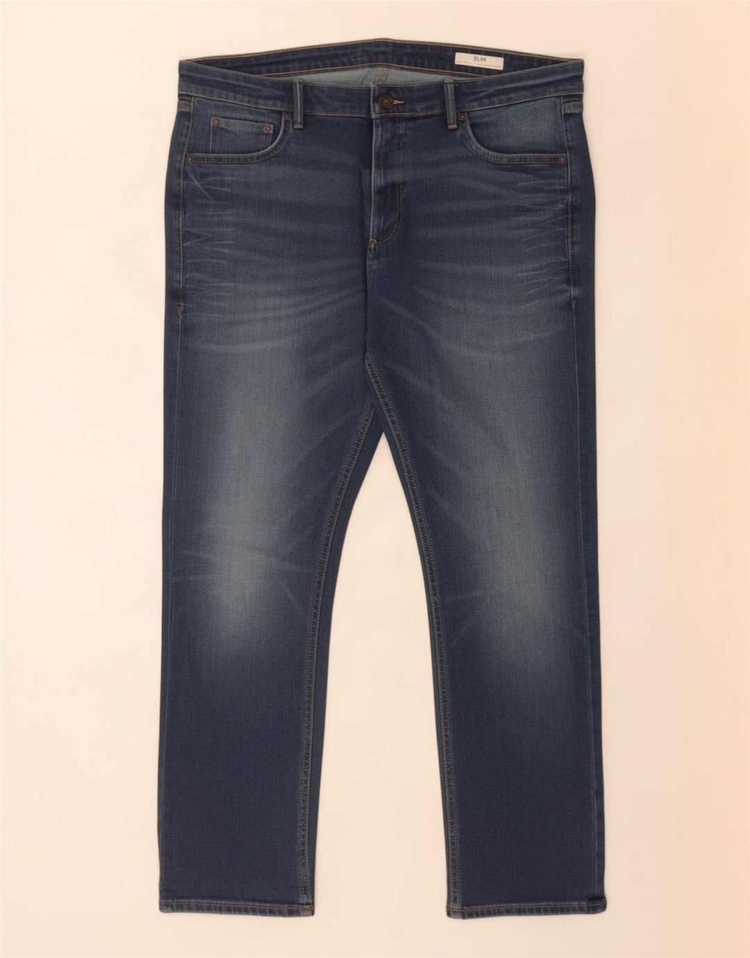 Marks & Spencer Mens Slim Jeans W38 L29 Azul Algodão