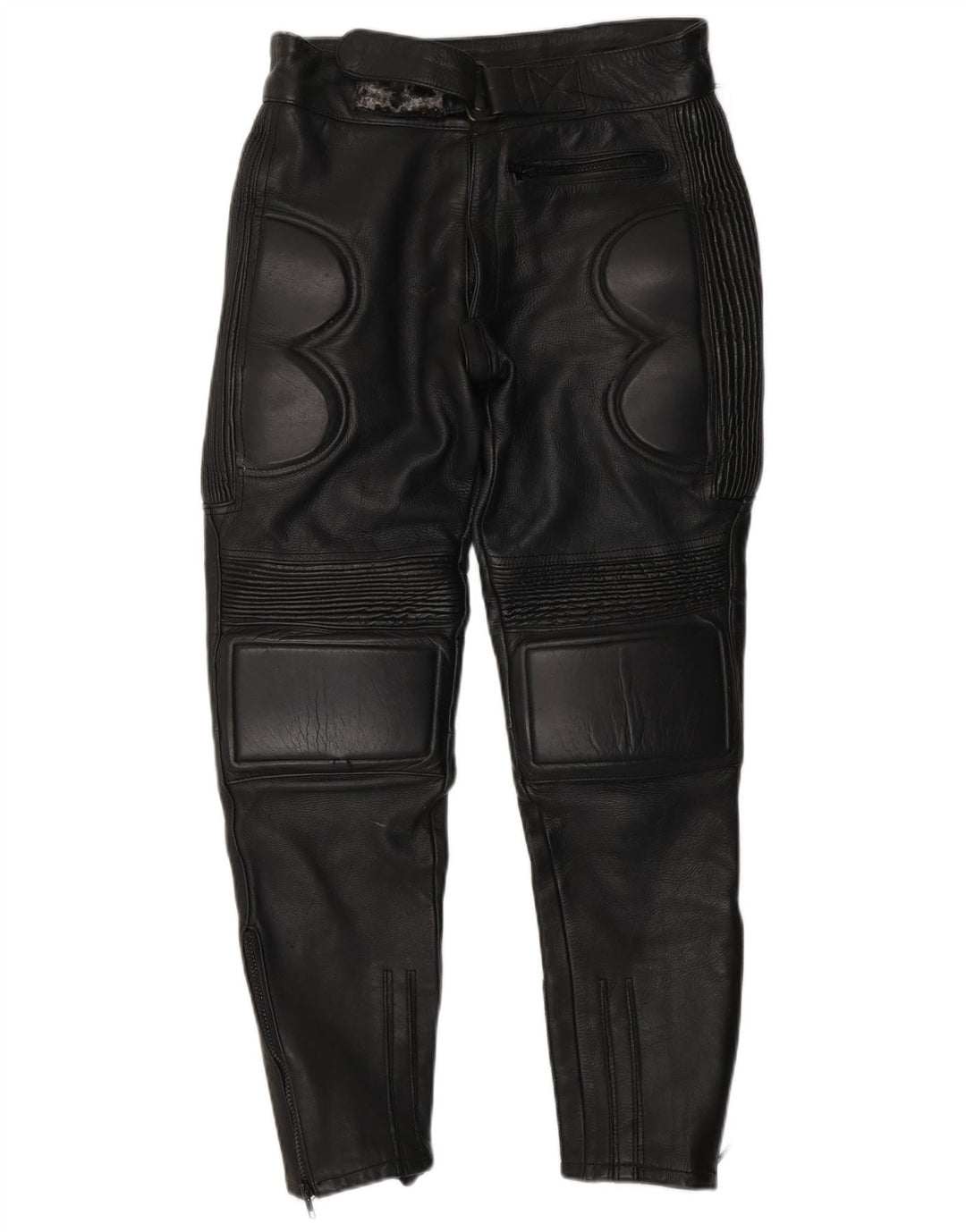 Calça masculina VINTAGE de couro para motociclista W32 L23 preta