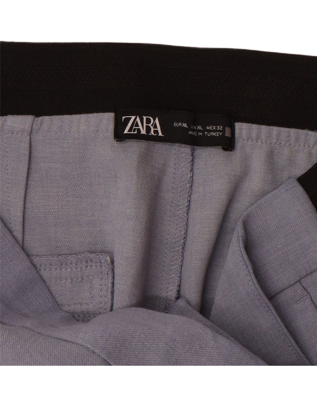 Calça Chino Reta Feminina Zara XL W32 L27 Azul Poliéster