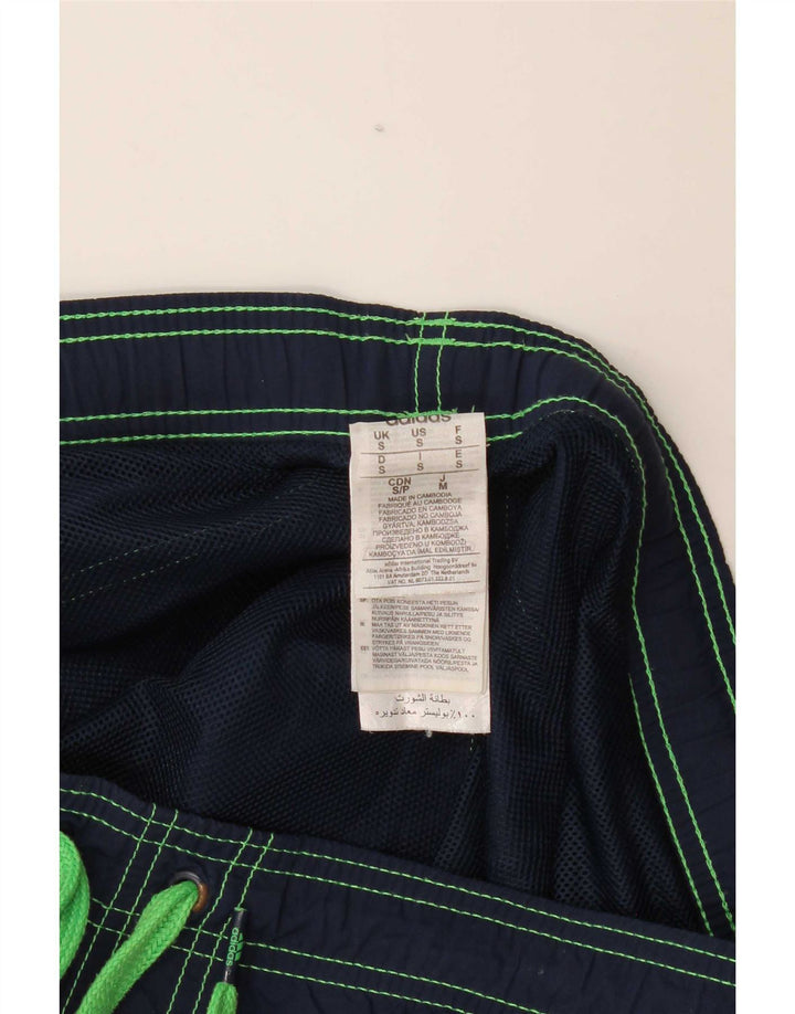 Shorts de natação masculino Adidas pequeno poliéster azul marinho