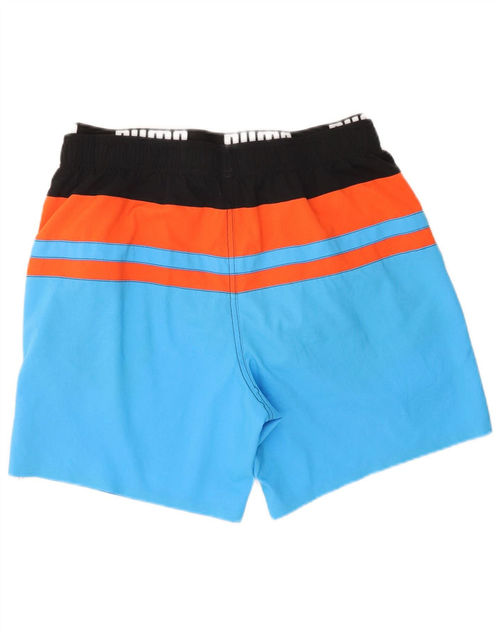 Shorts de natação masculinos Puma Graphic azul médio colorblock poliéster
