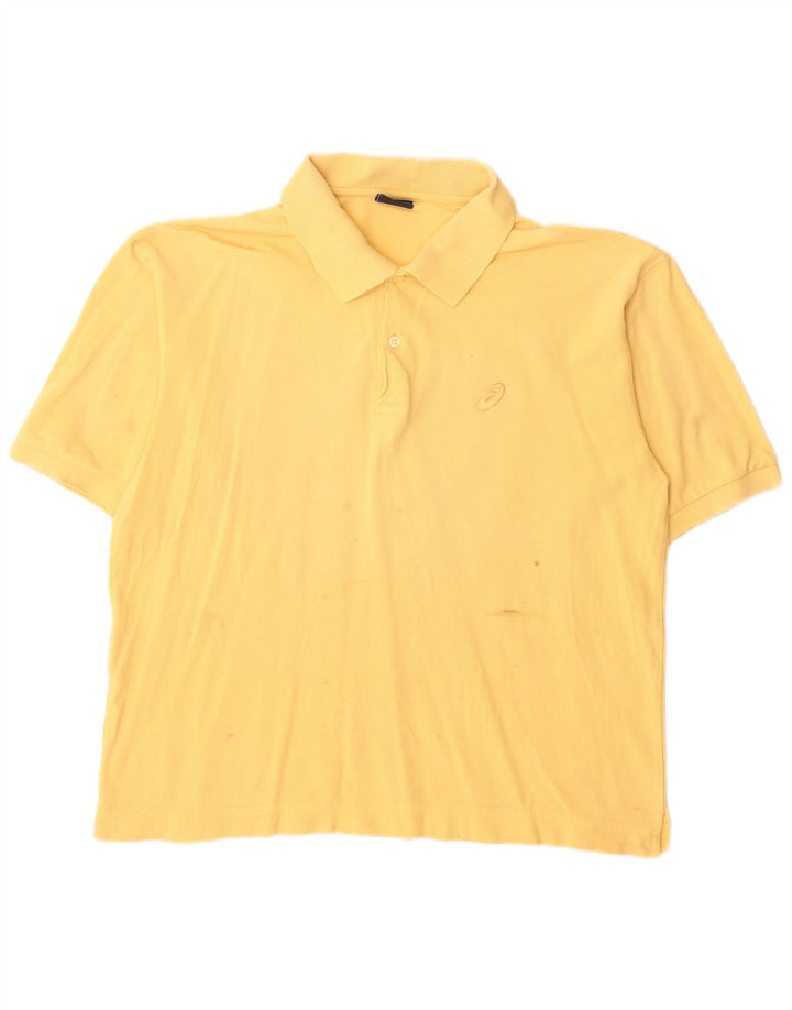Camisa polo masculina Asics grande algodão amarelo
