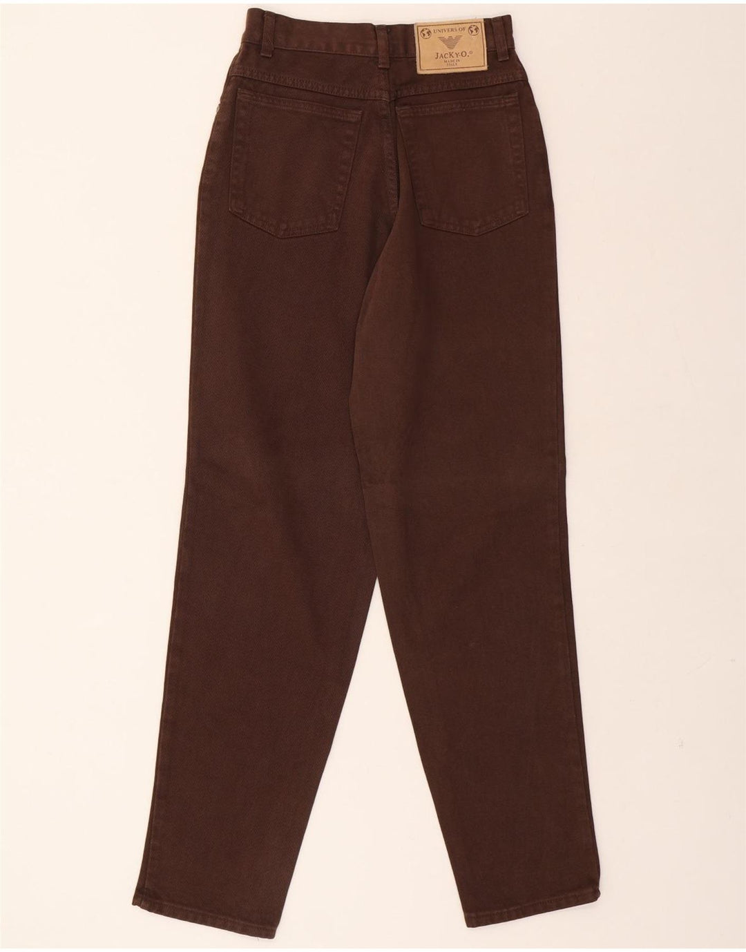 JACKY-O Womens Tapered Casual Trousers W28 L32 Brown Cotton Vintage Jacky-O and Second-Hand Jacky-O from Messina Hembry 
