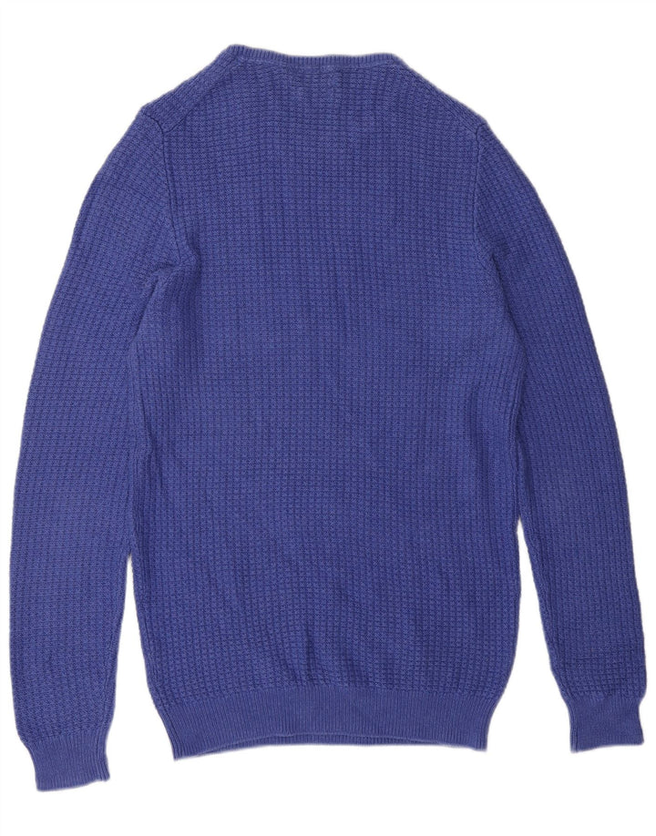 Suéter masculino MASSIMO DUTTI com gola redonda e algodão azul pequeno