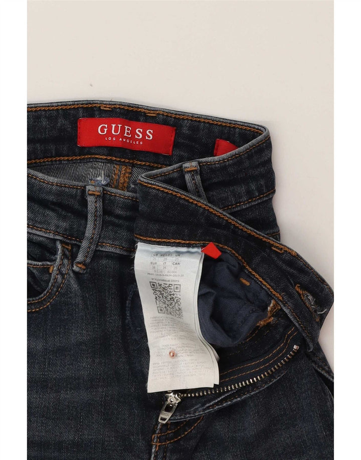 Guess Jeans skinny feminino desgastado W25 L26 azul marinho poliéster