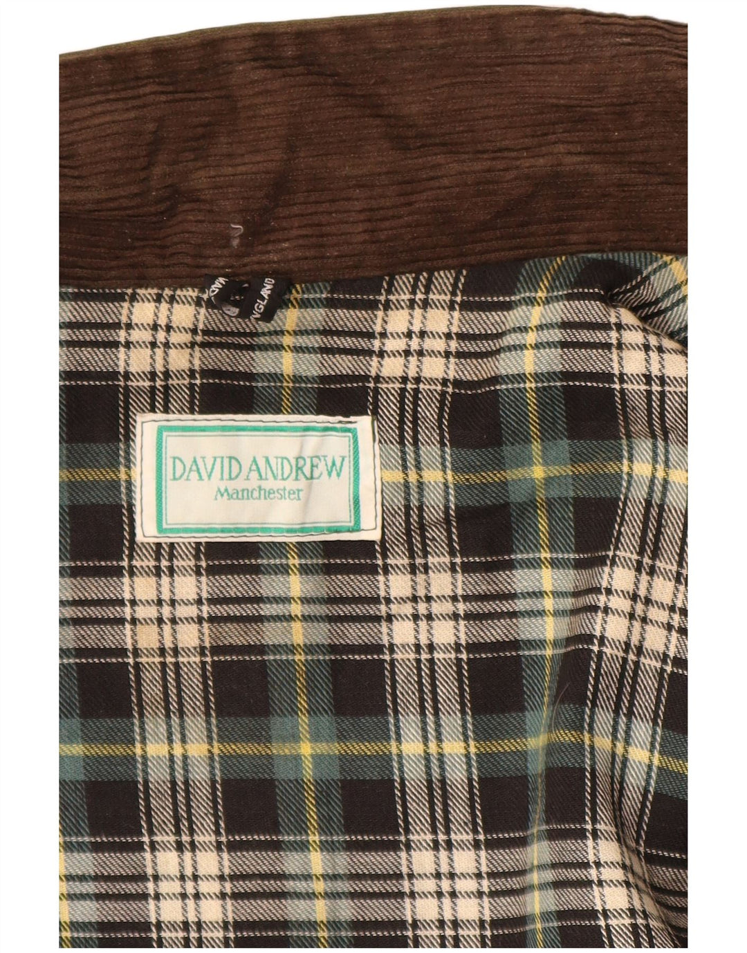 DAVID ANDREW Colete masculino de algodão encerado Manchester Reino Unido 40 algodão cáqui grande