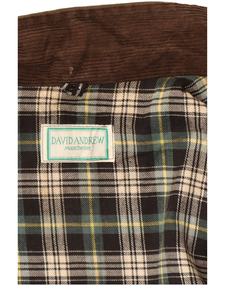 DAVID ANDREW Colete masculino de algodão encerado Manchester Reino Unido 40 algodão cáqui grande