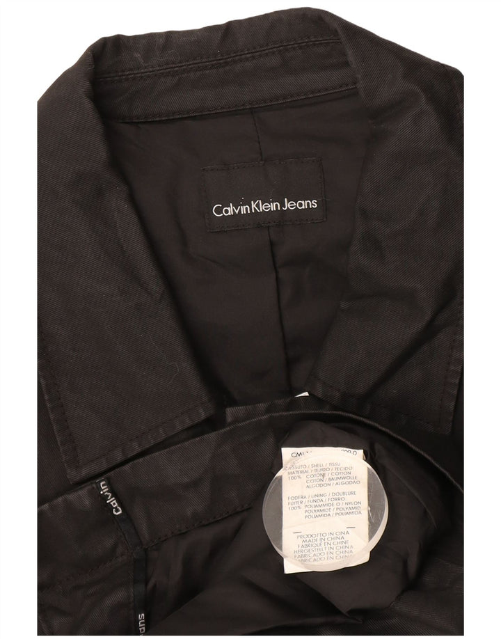 Jaqueta militar masculina Calvin Klein UK 38 algodão preto médio