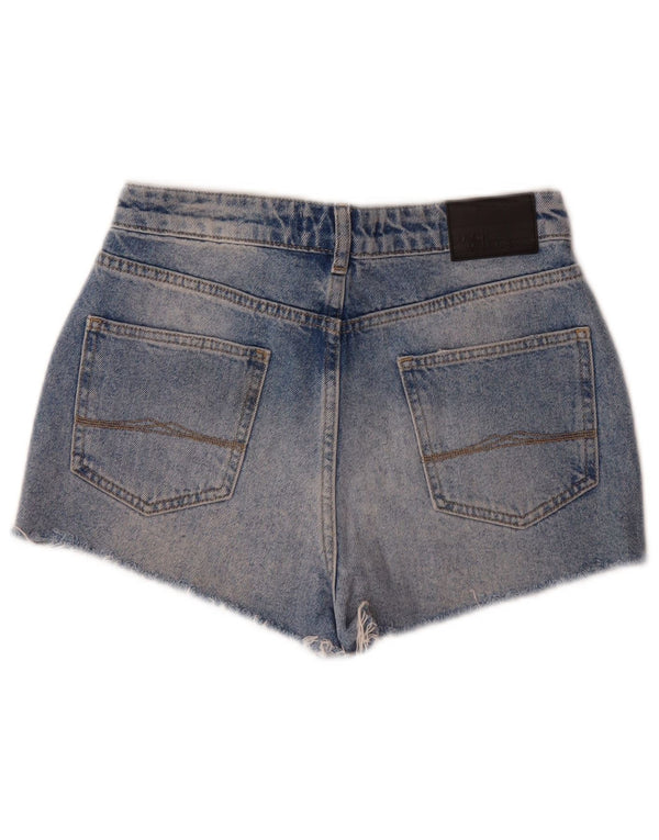 Shorts jeans feminino Salcombe de cintura alta Jack Wills Reino Unido 8 pequeno W28 azul