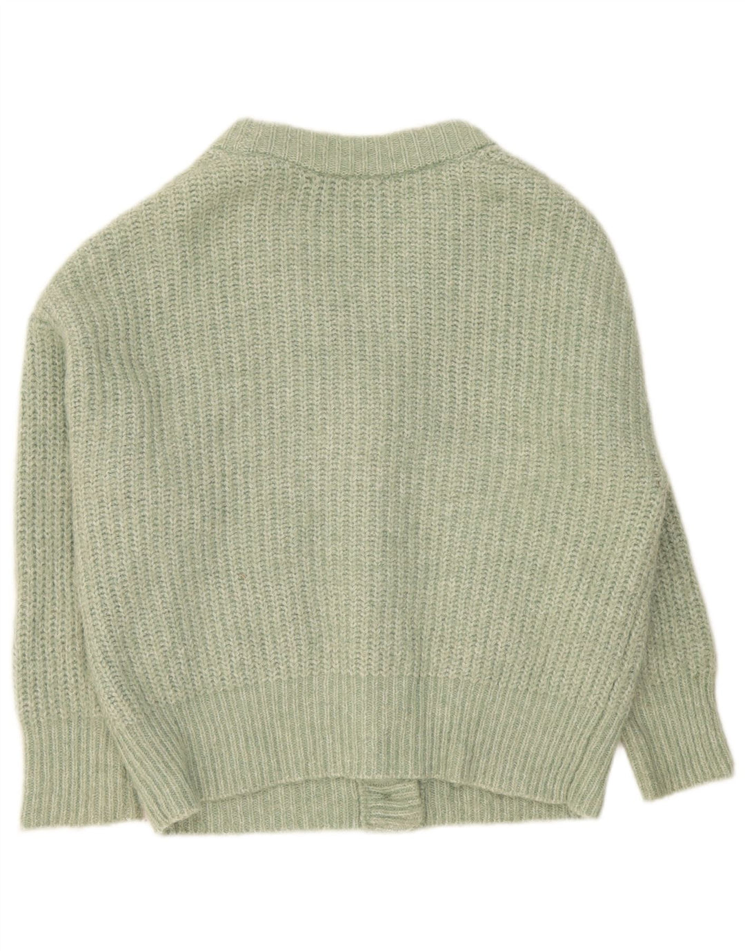 Suéter cardigã oversized feminino Zara Reino Unido 10 poliéster manchado verde pequeno