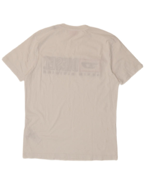 Diesel Mens Graphic T-Shirt Top XL Algodão Branco