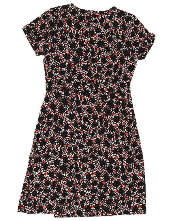 Vestido feminino MICHAEL KORS UK 10 pequeno preto floral poliéster