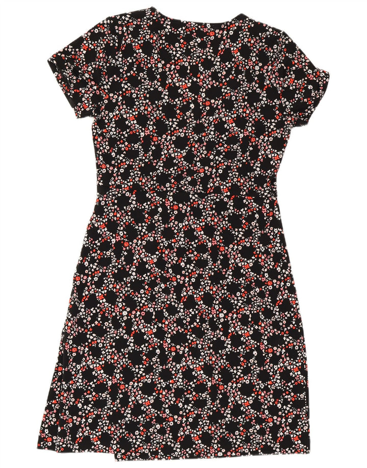 Vestido feminino MICHAEL KORS UK 10 pequeno preto floral poliéster