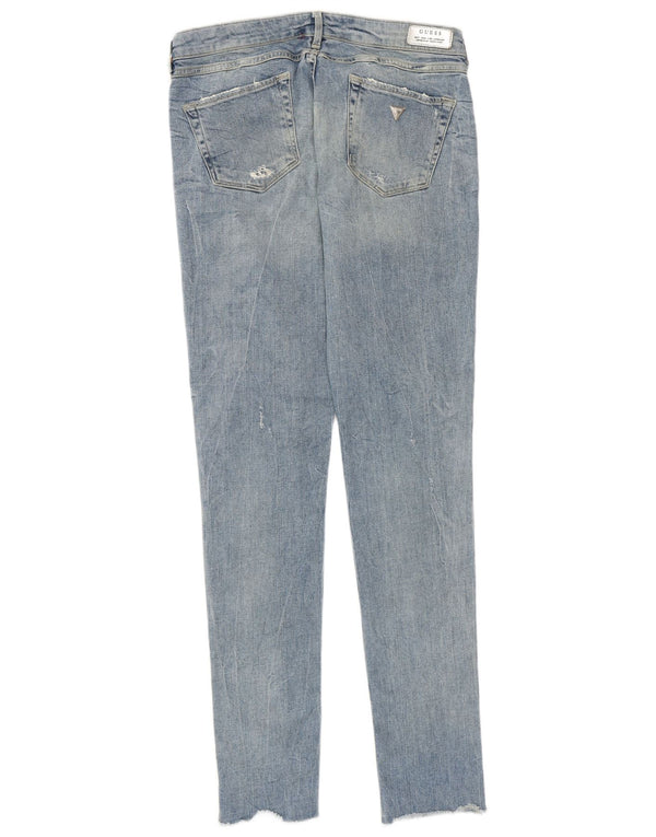 Guess Jeans skinny feminino desgastado W30 L32 algodão azul