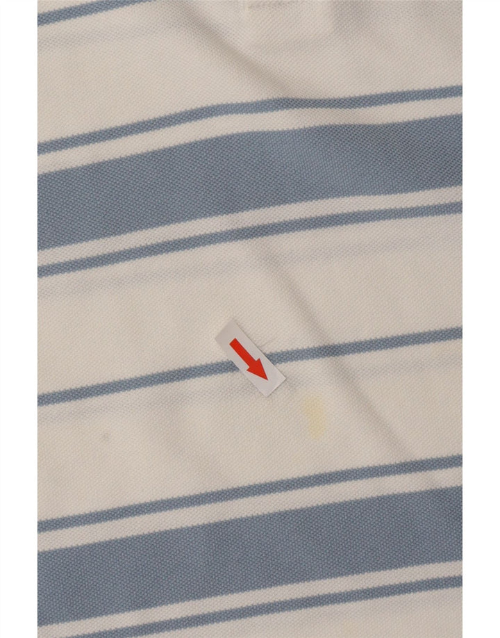 Camisa polo masculina CHAMPION grande listrada branca