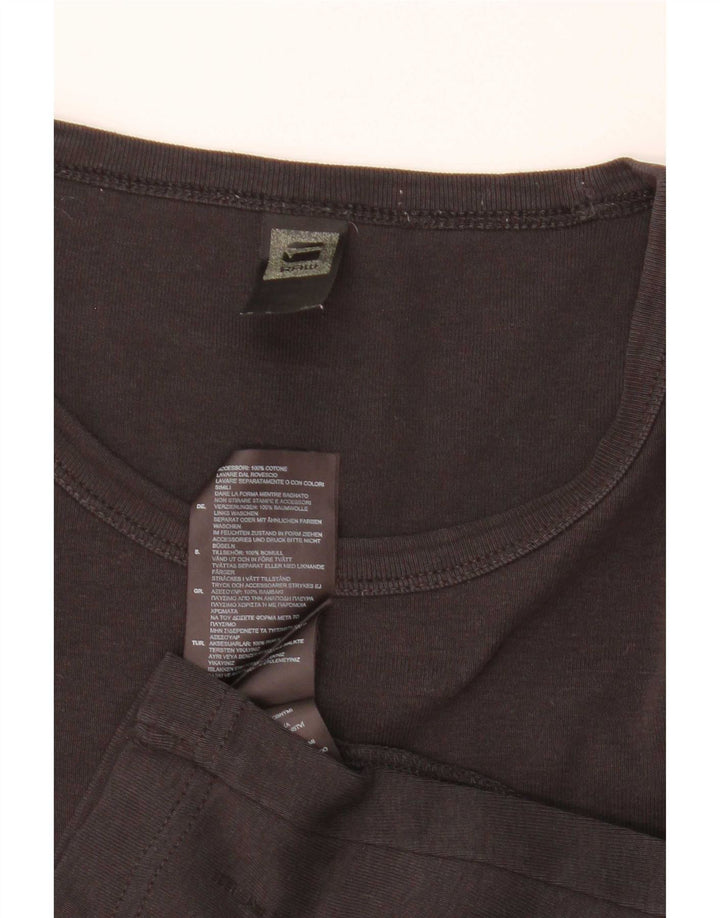 G-Star Mens Top Manga Longa Médio Algodão Preto
