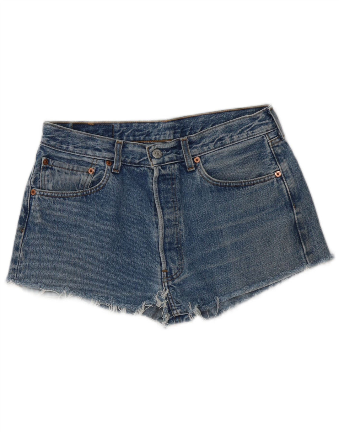 Calça jeans feminina Levi's 501 W32 grande algodão azul