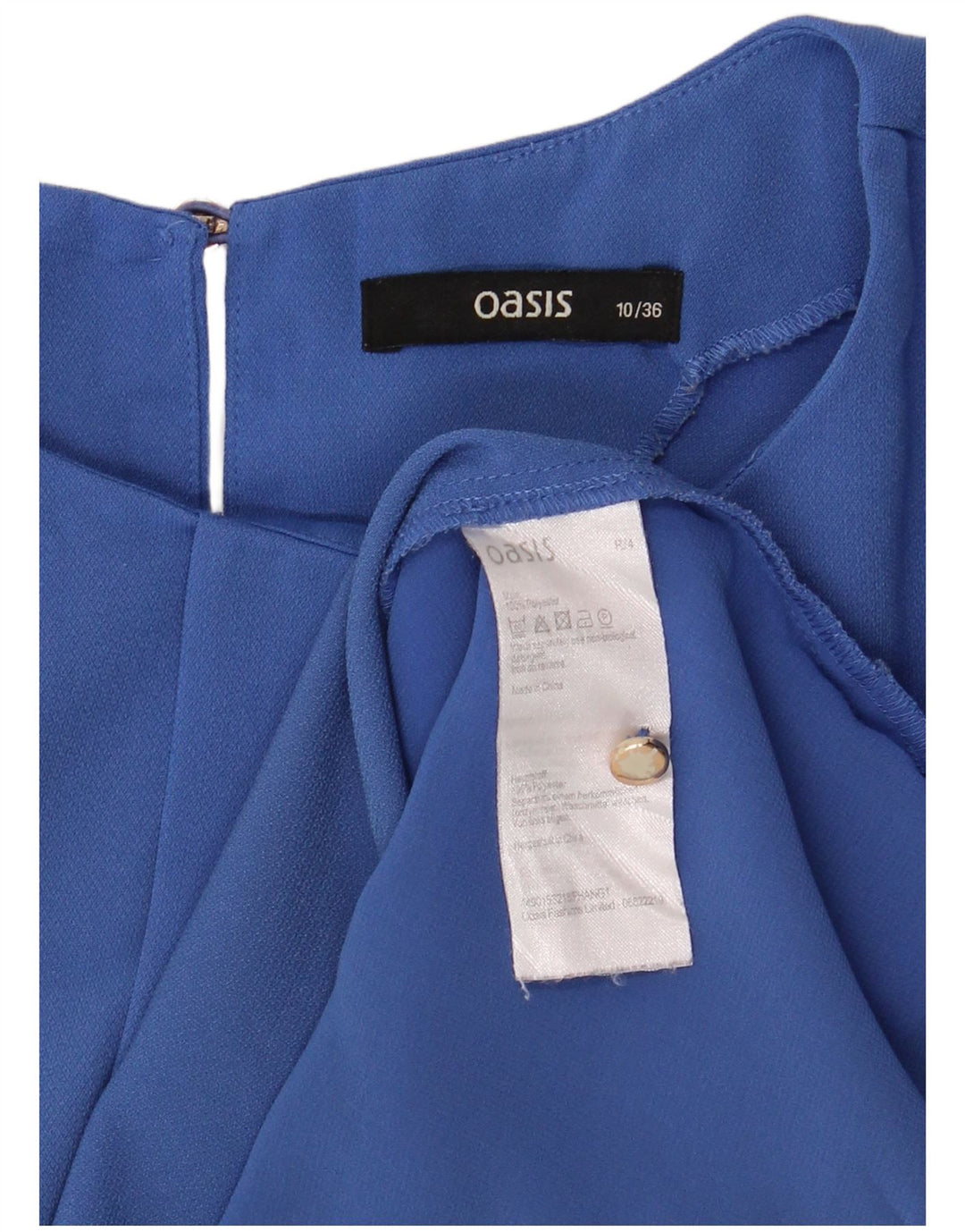 Blusa feminina Oasis UK 10 poliéster azul pequeno