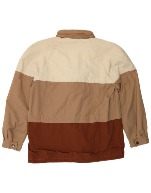 Jaqueta corta-vento masculina vintage com capuz IT 46 Small Beige Colourblock