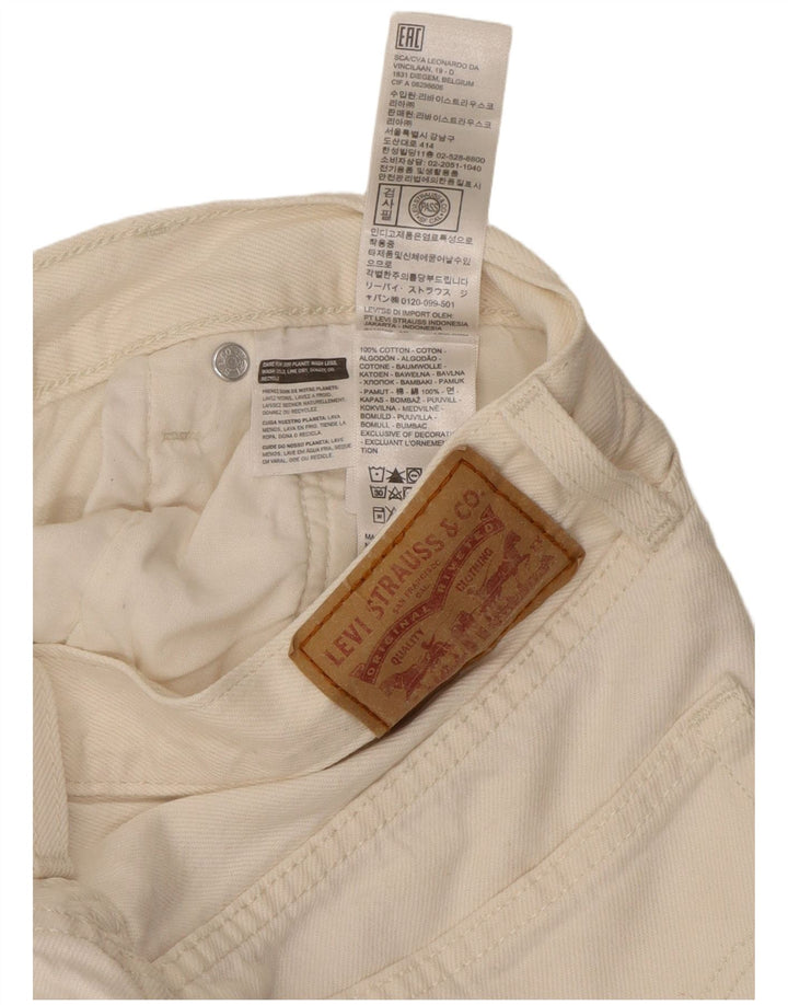 Calça jeans feminina Levi's Tapered W28 L26 algodão branco