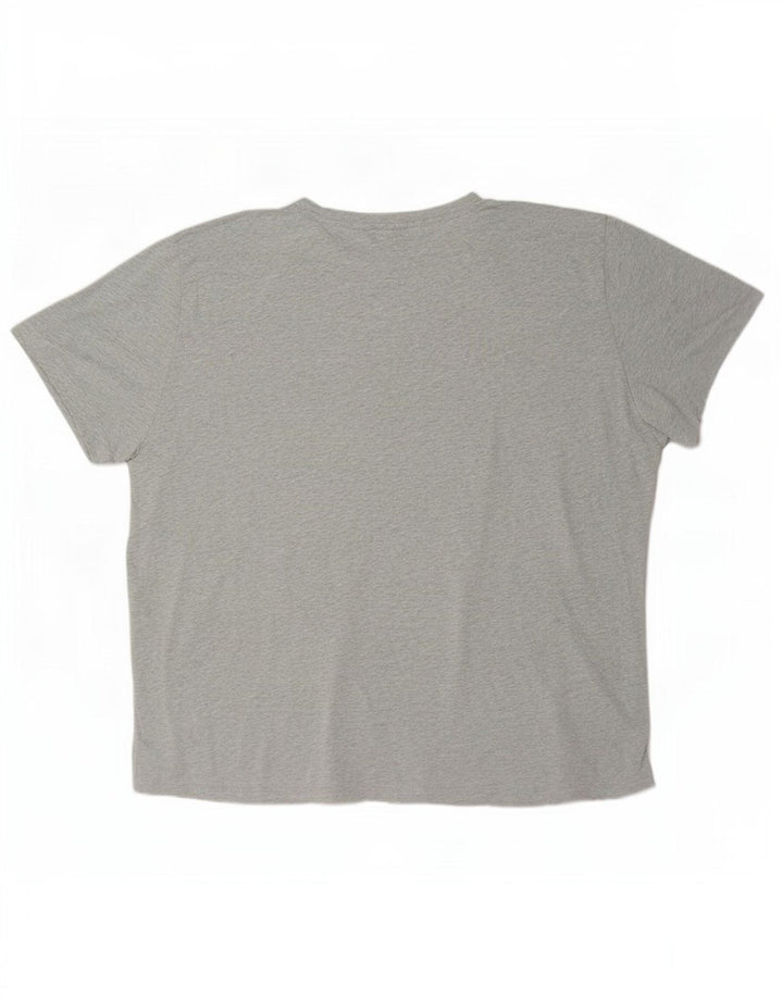 Camiseta masculina Gant 3XL algodão manchado cinza