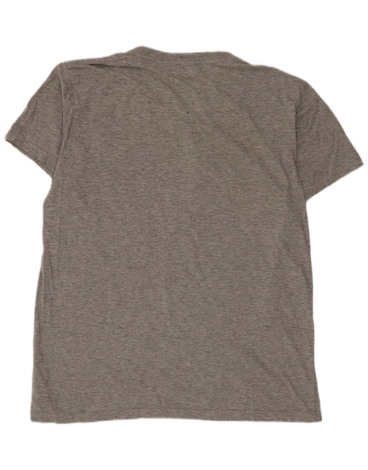Diesel Camiseta masculina gráfica Top grande algodão cinza