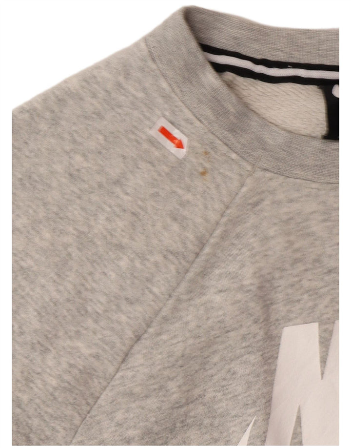 NIKE Womens Graphic Sweatshirt Jumper UK 14 Medium Grey Cotton