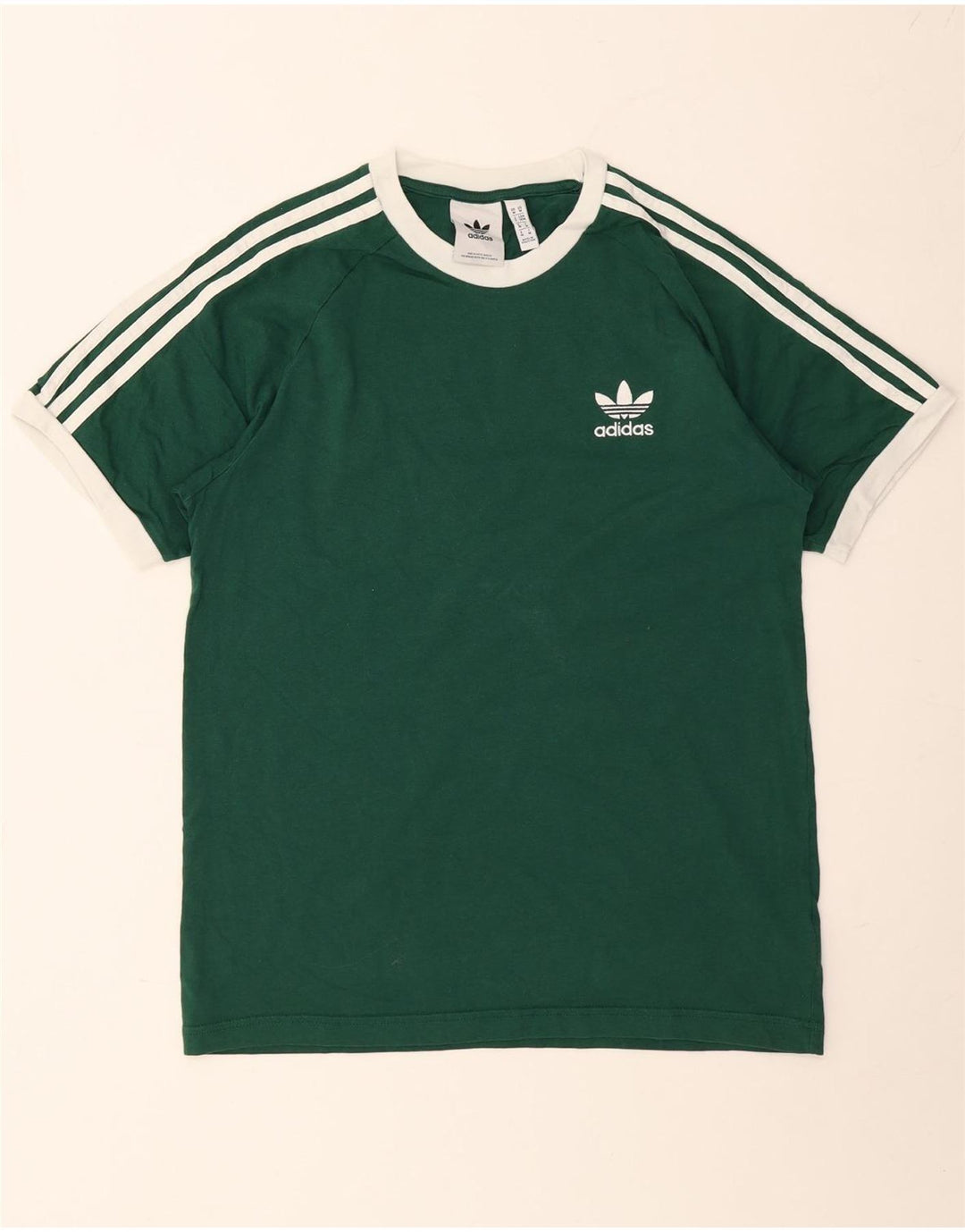ADIDAS Mens Camiseta Top Médio Algodão Verde