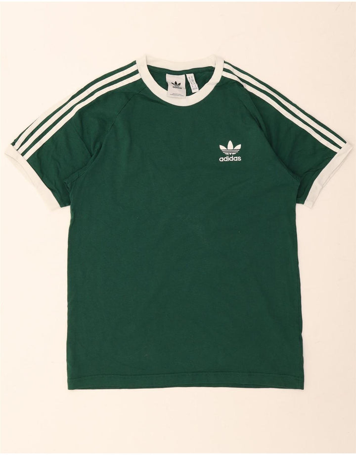ADIDAS Mens Camiseta Top Médio Algodão Verde