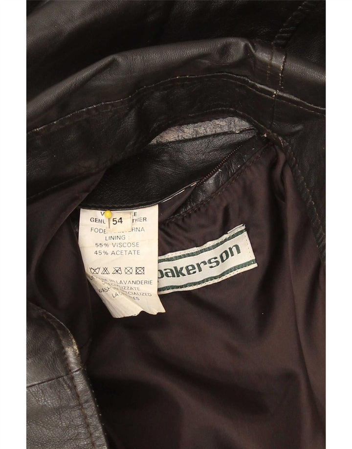Jaqueta de couro masculina vintage IT 54 2XL marrom