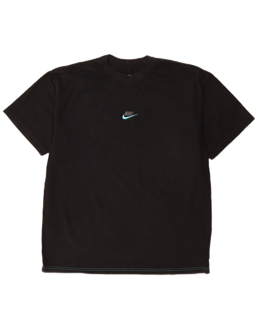Nike Mens Camiseta Top Médio Algodão Preto