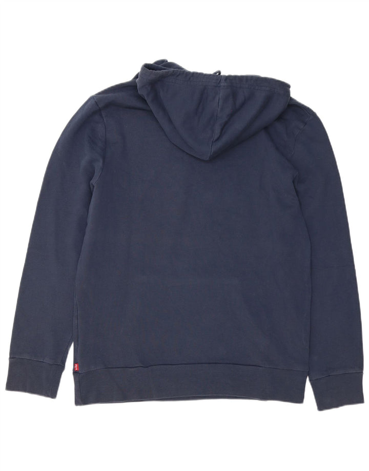 Suéter com capuz gráfico masculino Levi's grande algodão azul marinho