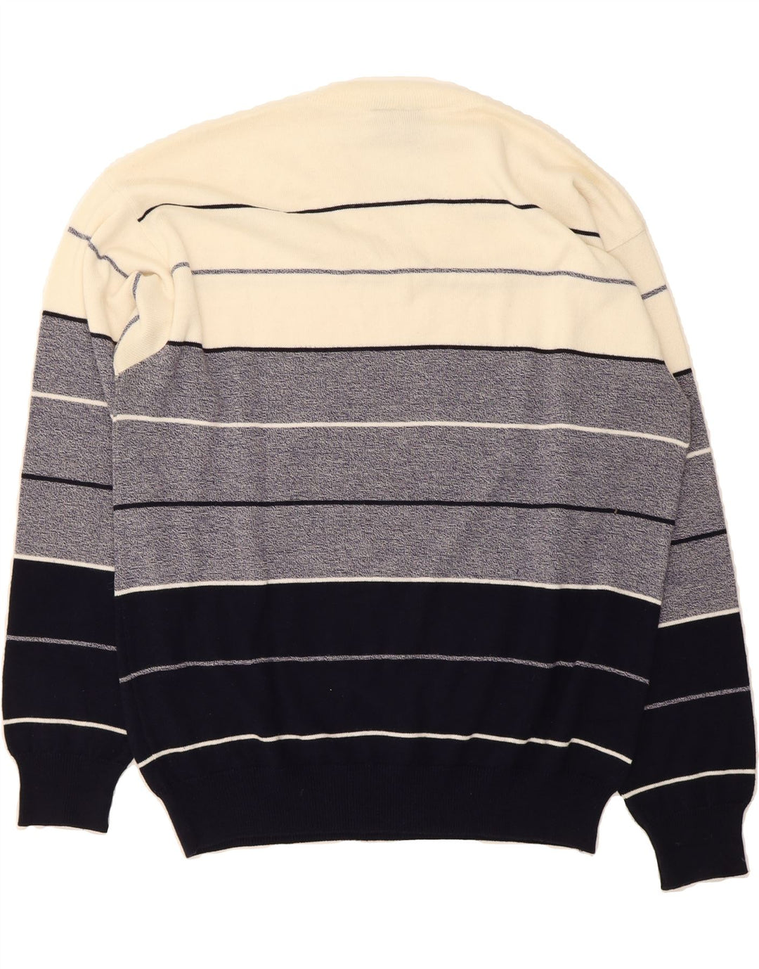 NAVIGARE Mens V-Neck Jumper Sweater 2XL White Colourblock Cotton Vintage Navigare and Second-Hand Navigare from Messina Hembry 